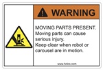 Warning - Moving Parts Present Label