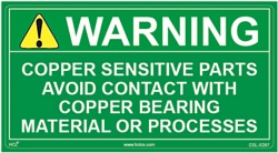 Warning Label - Copper Sensitive Parts