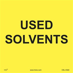 Used Solvents Label