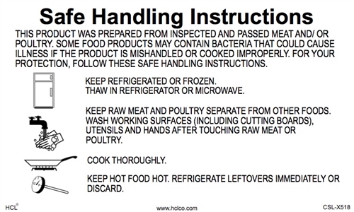 Safe Handling Instruction for Food Stickers