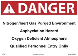 Asphyxiation Due to Nitrogen Sign
