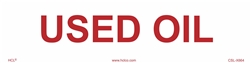 Used Oil - Red Lettering Cabinet Sign