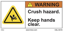 Warning - Crush Hazard - Keep Hands Clear