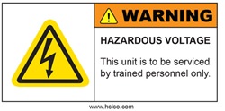 Warning - Hazardous Voltage Serviced