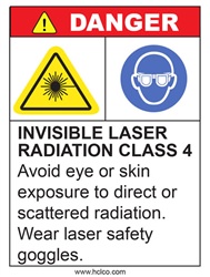Invisible Laser Radiation Class 4 Wear Laser Goggles