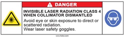 Invisible Laser Radiation Class 4 When Collimator