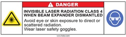 Invisible Laser Radiation Class 4 with ANSI Symbols