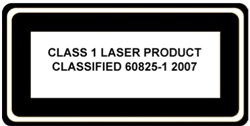 Class 1 Laser Product - Classified 60825-1 2007 Label