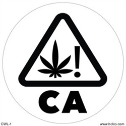 California Compliant Cannabis Label - Universal Symbol