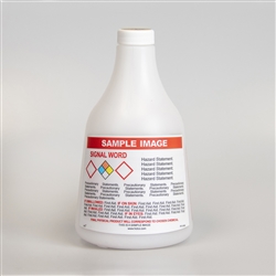 360 Degree Solvent Resistant Pre-Labeled GHS Spray Bottle .5L - 10% Bleach  Solution (Supplied Empty)