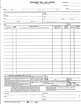 Straight Bill of Lading Form