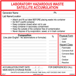 Custom Satellite Accumulation Labels With Waste Stream/Profile Identification