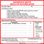 Custom Satellite Accumulation Labels With Waste Stream/Profile Identification