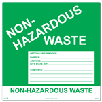 Custom Non-Hazardous Waste Label