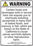 Restaurant Prop 65 Sign