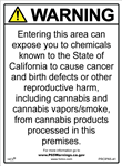 Cannabis Prop 65 Sign