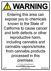 Cannabis Prop 65 Sign