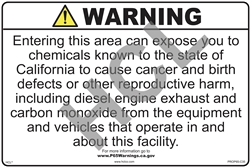 Prop 65 Sign - Diesel & Carbon Monoxide
