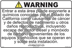 Prop 65 Sign - Diesel & Carbon Monoxide (Spanish)