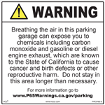 Parking Areas Proposition 65 Sign