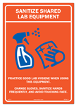 Sanitize Shared Lab Equipment - 7" x 10" Vinyl Sign