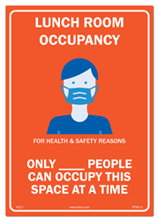 Lunch Room Occupancy - Only _ People Can Occupy This Space at a Time - 7â€ x 10â€ Vinyl Sign