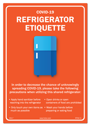 Lunch Room Refrigerator Etiquette - 7â€ x 10â€ Vinyl Sign
