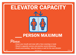 Elevator Capacity Person Maximum - For Each Floor at Elevator Stops - 10â€ x 7â€ Vinyl Sign w/ Residue Free Adhesive