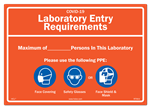 Lab Entry Requirements - Indicate Maximum of Persons In This Laboratory - 10â€ x 7â€ Vinyl Sign