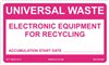 Universal Waste Recycling Label | HCL Labels