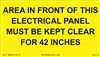 Electrical Panel Sign - Clear 42 Inches