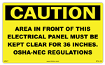 Electrical Panel Sign - Clear 36 Inches