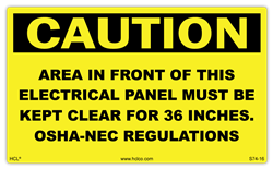 Electrical Panel Sign - Clear 36 Inches