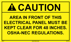 Electrical Panel Sign - Clear 48 Inches
