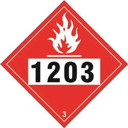 Flammable Liquid 1203  DOT HazMat Placard