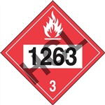 Flammable Liquid 1263  DOT HazMat Placard