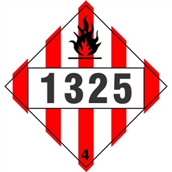 Flammable Solid 4 1325 DOT HazMat Placard