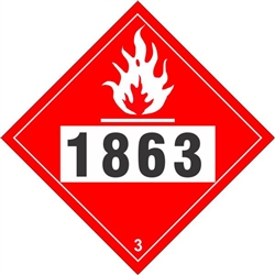 Flammable Liquid 1863  DOT HazMat Placard