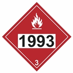 Flammable Liquid 1993  DOT HazMat Placard