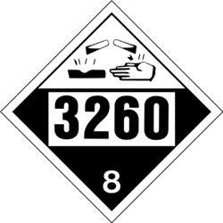 Corrosive Solid 3260 DOT HazMat Placard