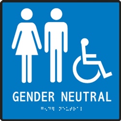 ADA Gender Neutral Restroom Sign With Handicap Symbol | HCL