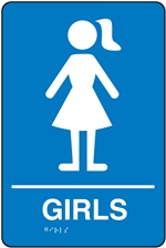 Girls Restroom Braille Sign | HCL Labels
