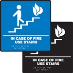 In Case Of Fire Use Stairs Braille Sign | HCL