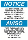 Notice Sign -  All Employees Are Required To Report (Bilingual)