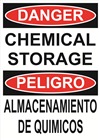 Danger Sign - Chemical Storage Bilingual (English/Spanish)