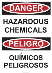 Danger Sign - Hazardous Chemicals (Bilingual)