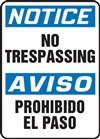 Notice Sign - No Trespassing (Bilingual)