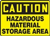 Black And Yellow Caution Sign - Hazardous Material Storage Area