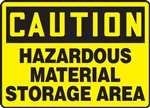 Black And Yellow Caution Sign - Hazardous Material Storage Area