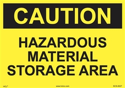 Black And Yellow Caution Sign - Hazardous Material Storage Area